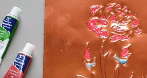 تلوين النحاس بألوان الزجاج
